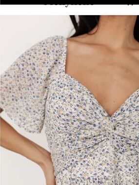 Baltic Born Floral Cream Maxi Dress- Size Large